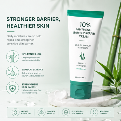 10% Panthenol Barrier Repair Cream – Daily Hydrating Moisturizer for Sensitive & Dry Skin