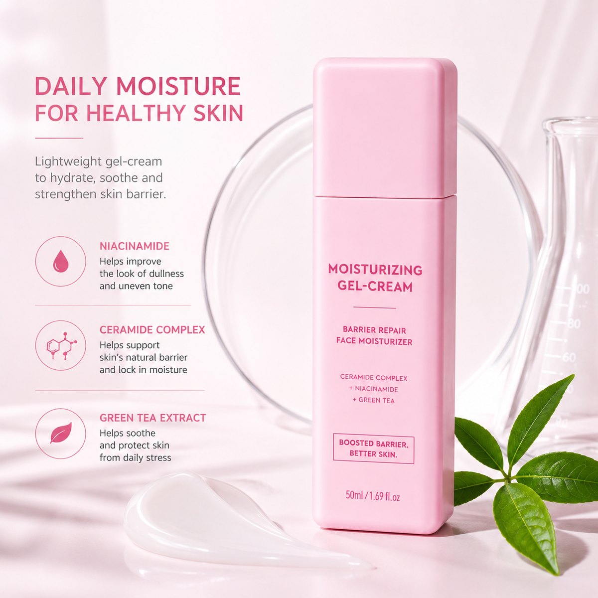 Moisturizing Gel Cream with Niacinamide & Ceramide – Daily Hydration & Skin Barrier Care