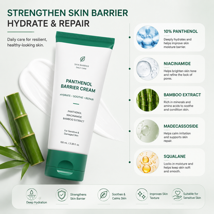 10% Panthenol Barrier Repair Cream – Daily Hydrating Moisturizer for Sensitive & Dry Skin