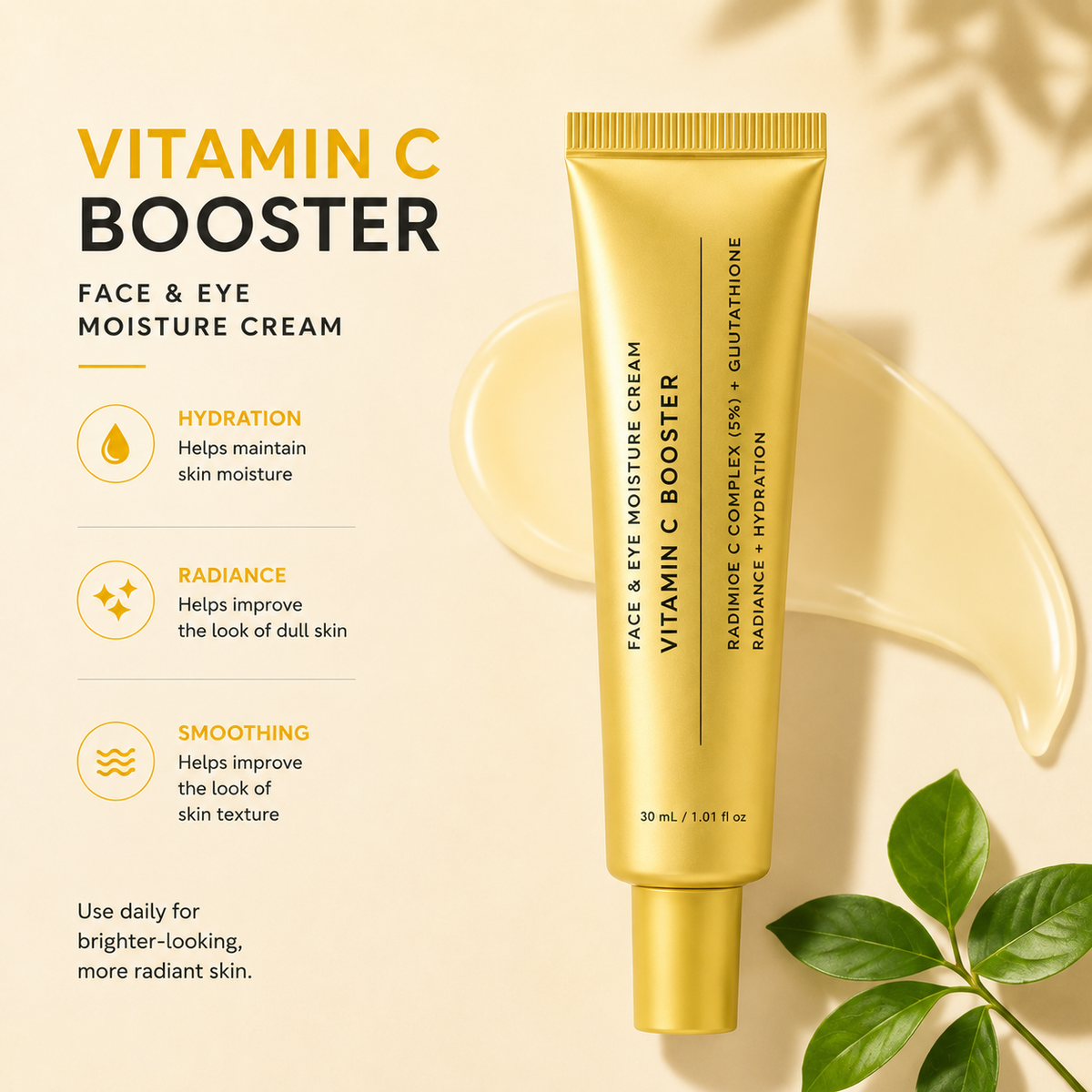 Vitamin C Booster Shot Serum with Glutathione, Niacinamide, and Vitamin E for Dark Spot Care